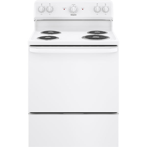 Hotpoint 30-inch Freestanding Electric Range RBS160DMWW IMAGE 1