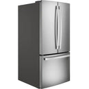 GE 33-inch, 24.8 cu. ft. French 3-Door Refrigerator with Internal Water Dispenser GNE25JYKFS