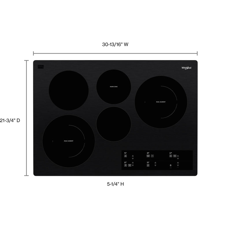 Whirlpool 30-inch, Built-in Electric Cooktop with FlexHeat™ Element WCE97US0KB IMAGE 6