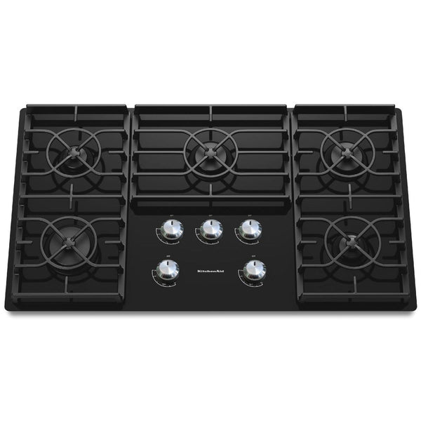 KitchenAid 36-inch Built-in Gas Cooktop with 5 Burners KGCC566RBL IMAGE 1