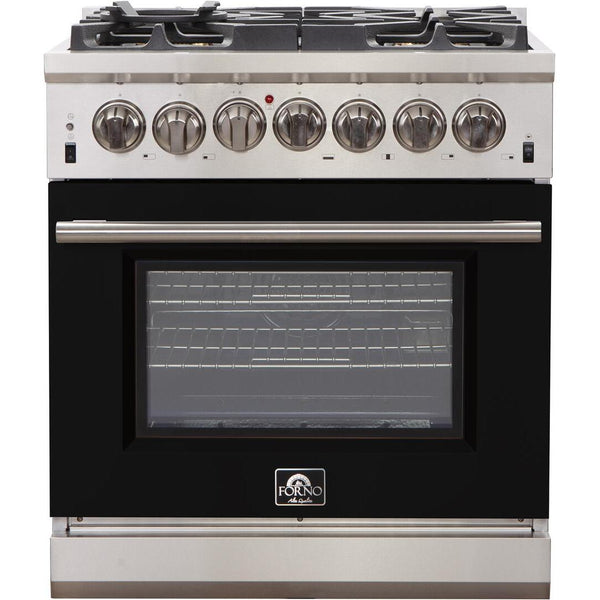 Forno Capriasca Alta Qualita 30-inch Freestanding Gas Range with Convection Technology FFSGS6260-30BLK IMAGE 1