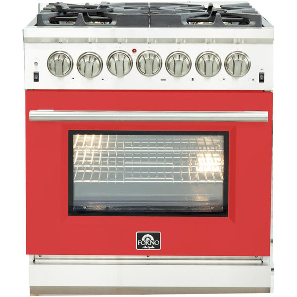 Forno Capriasca Alta Qualita 30-inch Freestanding Dual Fuel Range with Convection Technology FFSGS6187-30RED IMAGE 1