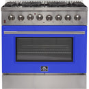 Forno Galiano Alta Qualita 36-inch Freestanding Dual Fuel Range with Convection Technology FFSGS6156-36BLU IMAGE 1