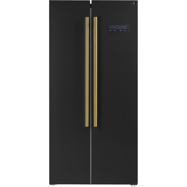 Forno 33-inch, 15.6 cu.ft. Freestanding Side-by-Side Refrigerator with LED Display on Door FFRBI1805-33BLK IMAGE 1