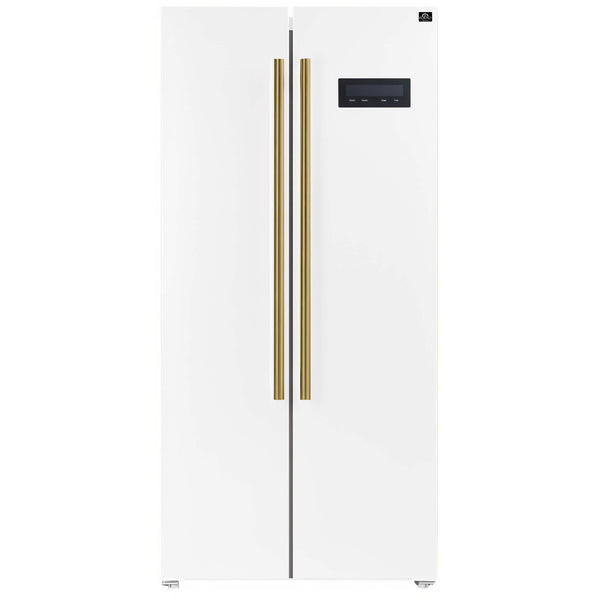 Forno 33-inch, 15.6 cu.ft. Freestanding Side-by-Side Refrigerator with LED Display on Door FFRBI1805-33WHT IMAGE 1