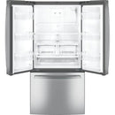 GE 33-inch, 24.8 cu. ft. French 3-Door Refrigerator with Internal Water Dispenser GNE25JYKFS
