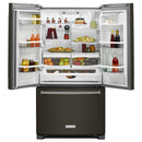 KitchenAid 36-inch, 20 cu. ft. French 3-Door Refrigerator with Interior Water Dispenser KRFC300EBSKRFC300EBS