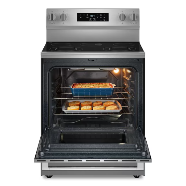 Maytag 30-in Glass Top 5 burners 5.3-cu ft Freestanding Electric Range ( Stainless Steel ) (MFES4030RS)