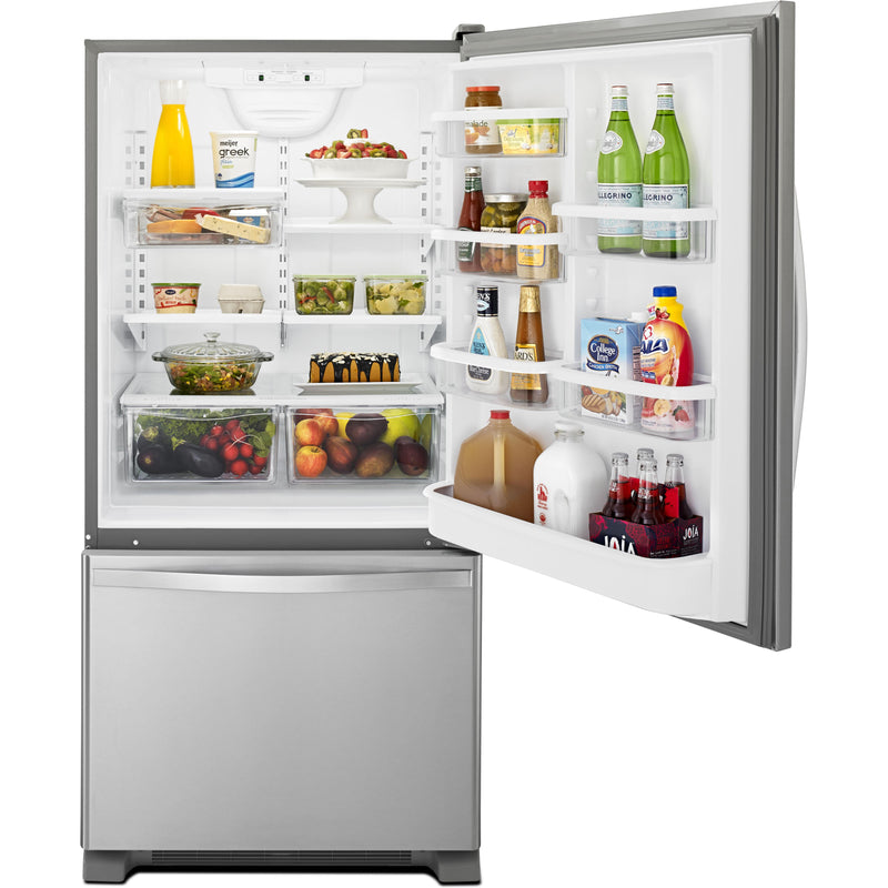 Whirlpool 33-inch, 22 cu. ft. Bottom Freezer Refrigerator with Icemaker WRB322DMBM