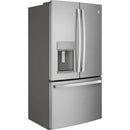 GE Profile 36-inch, 27.7 cu.ft. Freestanding French 3-Door Refrigerator with External Water and Ice Dispensing System PFE28KYNFSPFE28KYNFS