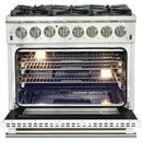 Forno Capriasca Alta Qualita 36-inch Freestanding Dual Fuel Range with Convection Technology FFSGS6187-36 (White)FFSGS618736WHT
