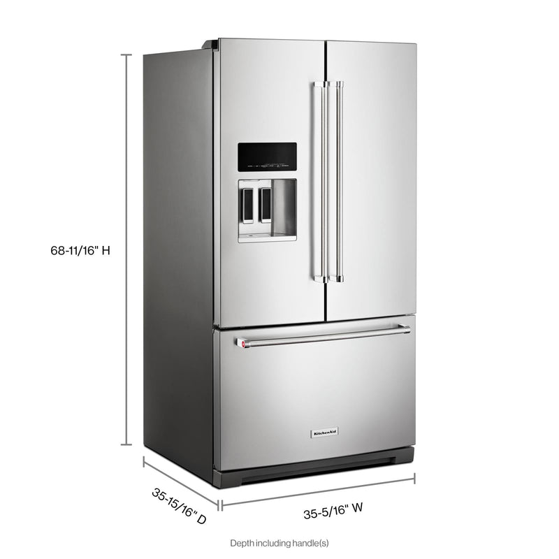 KitchenAid French 3-Door Refrigerator with External Water and Ice Dispensing System KRFF577KPS (KRFF577KPS)