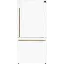 White with Antique Brass
