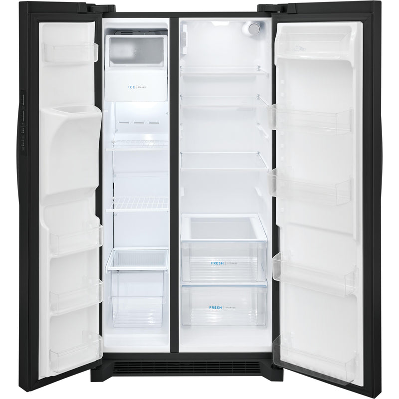 Frigidaire 36-inch, 25.6 cu.ft. Freestanding Side-by-Side Refrigerator with Ice and Water Dispensing System FRSS2623AB