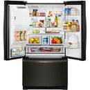 Whirlpool 36-inch, 26.8 cu. ft. Freestanding French 3-Door Refrigerator Water and Ice Dispensing System (Black Stainless Fingerprint Resistant)WRF757SDHV