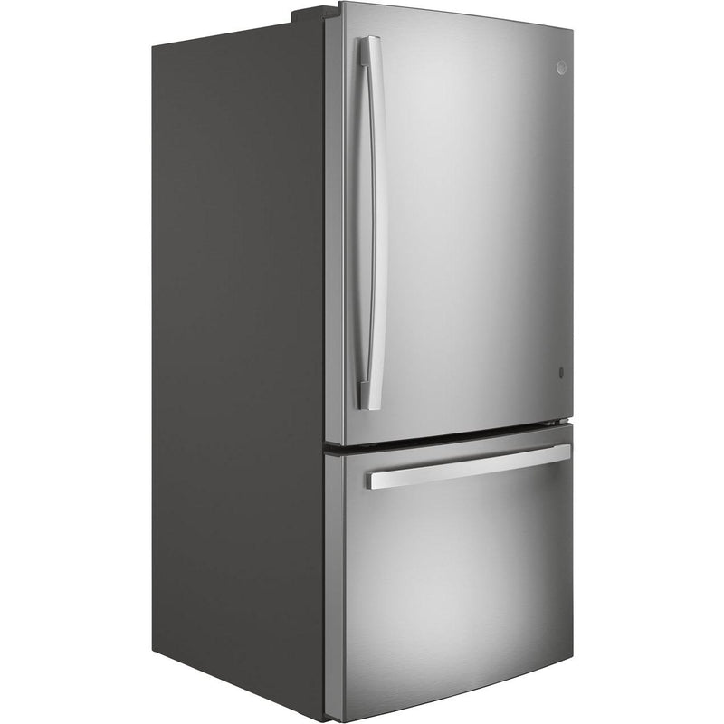 GE 33-inch, 24.8 cu.ft. Freestanding Bottom Freezer Refrigerator with Interior Ice Maker GDE25EYKFS