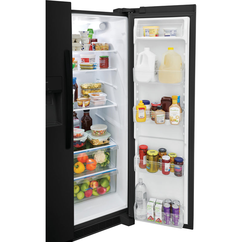 Frigidaire 36-inch, 25.6 cu.ft. Freestanding Side-by-Side Refrigerator with Ice and Water Dispensing System FRSS2623AB