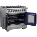 Forno Capriasca 36" Freestanding French Door Dual Fuel Range FFSGS6387-36