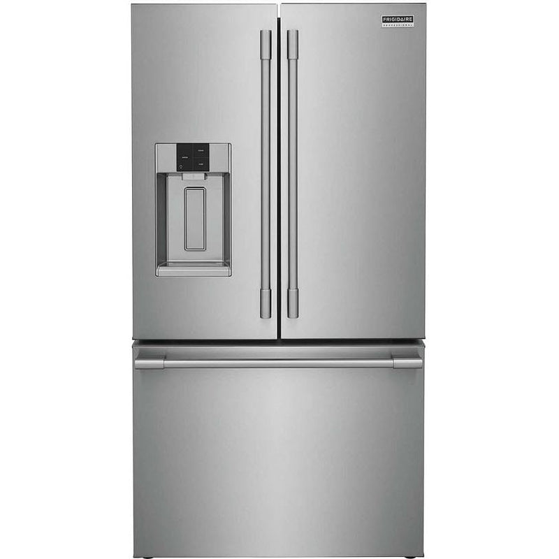 Frigidaire Professional 36-inch, 22.6 cu.ft. Counter-Depth French 3-Door Refrigerator with Water and Ice Dispensing system PRFC2383AF