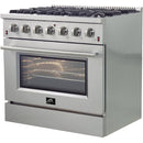 Forno Galiano Alta Qualita 36-inch Freestanding Gas Range with Convection Technology FFSGS6244-36FFSGS624436