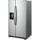 Whirlpool 36-inch, 24.5 cu. ft. Freestanding Side-by-Side Refrigerator with Exterior Ice and Water Dispenser with EveryDrop™ Water Filtration (Fingerprint-Resistant Stainless)WRS335SDHM