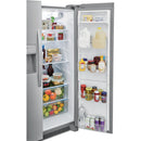 Frigidaire 36-inch, 25.6 cu.ft. Freestanding Side-by-Side Refrigerator with Ice and Water Dispensing System (Stainless Steel)FRSS2623AS