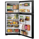 GE 33-inch, 21.9 cu. ft. Top Freezer Refrigerator with edge-to-edge glass shelves (Black) (GTE22JTNRBB)
