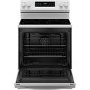 GE 30-inch Freestanding Electric Range with Convection Technology GRF600AVWW