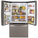 GE 36-inch, 27 cu.ft. Freestanding French 3-Door Refrigerator with Internal Water Dispenser GNE27JMMES
