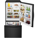Whirlpool 33-inch, 22 cu. ft. Bottom Freezer Refrigerator with Icemaker WRB322DMBB