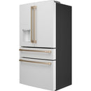 Caf? 36-inch, 22.3 cu.ft. Counter-Depth French 4-Door Refrigerator with Wi-Fi (Matte White/Brushed Bronze) CXE22DP4PW2 (CXE22DP4PW2)