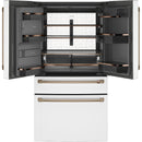 Caf? 36-inch, 22.3 cu.ft. Counter-Depth French 4-Door Refrigerator with Wi-Fi (Matte White/Brushed Bronze) CXE22DP4PW2 (CXE22DP4PW2)