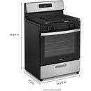 (WFG320M0MS) Whirlpool 30-inch Freestanding Gas Range WFG320M0MS