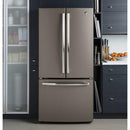 GE 33-inch, 24.8 cu. ft. French 3-Door Refrigerator with Internal Water Dispenser GNE25JMKESGNE25JMKES