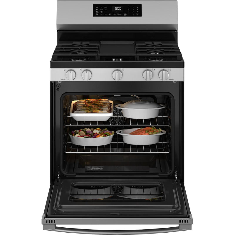 GE 30-inch Freestanding Gas Range with Convection Technology GGF600AVSS