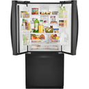 Whirlpool 30-inch, 19.7 cu.ft. Freestanding French 3-Door Refrigerator with Exterior Water Dispenser with EveryDrop® Filtration (Black)WRF560SEHB