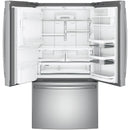 GE Profile 36-inch, 27.8 cu. ft. French 3-Door Refrigerator with Ice and Water PFE28KSKSS