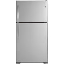 GE 33-inch, 21.9 cu. ft. Top Freezer Refrigerator with edge-to-edge glass shelves (Stainless Steel) (GTE22JSNRSS)GTE22JSNRSS