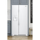 Whirlpool 36-inch, 24.5 cu. ft. Side-by-Side Freestanding Refrigerator with Exterior Ice and Water Dispenser with EveryDrop™ Water Filtration WRS555SIHW