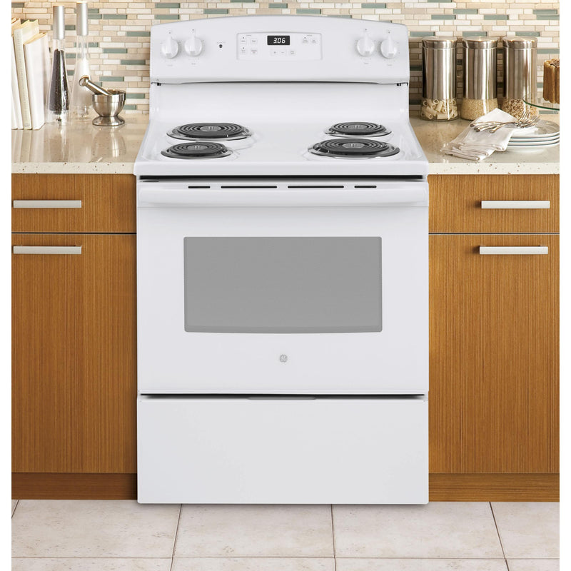 GE 30-inch Freestanding Electric Range JBS360DMWW