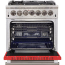 Forno Capriasca Alta Qualita 30-inch Freestanding Gas Range with Convection Technology FFSGS6260-30 (Red) (FFSGS626030RED)