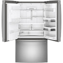 GE Profile 36-inch, 22.2 cu.ft. Counter-Depth French 3-Door Refrigerator with Water and Ice Dispensing System PYE22KYNFS