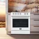 Forno 30-inch, 5 cu.ft Leonardo Espresso Electric Range FFSEL6012-30WHT