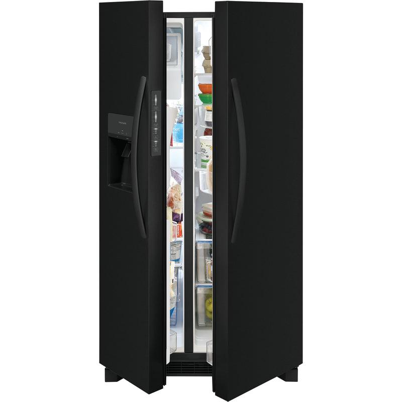 Frigidaire 36-inch, 25.6 cu.ft. Freestanding Side-by-Side Refrigerator with Ice and Water Dispensing System FRSS2623AB