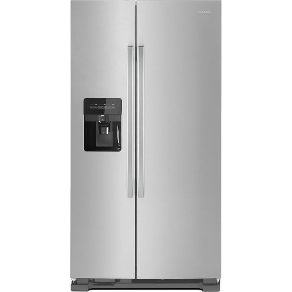 Amana 36-inch, 25 cu.ft. Freestanding side-by-side refrigerator with Water and Ice Dispensing System ASI2575GRS