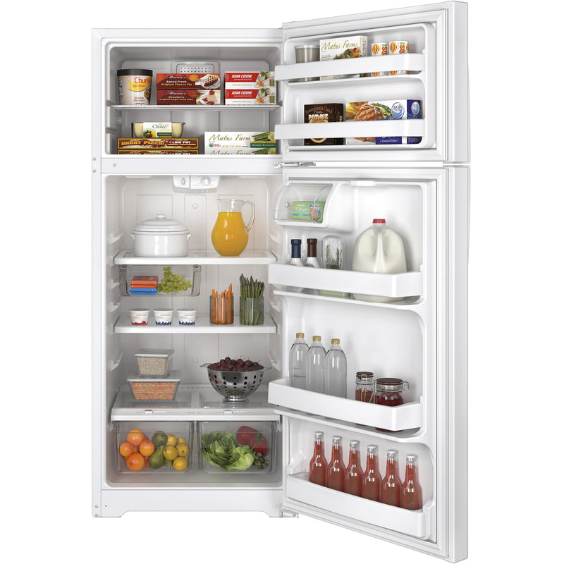 GE 28-inch, 17.5 cu.ft. Freestanding Top Freezer Refrigerator GTS18GTHWW IMAGE 2