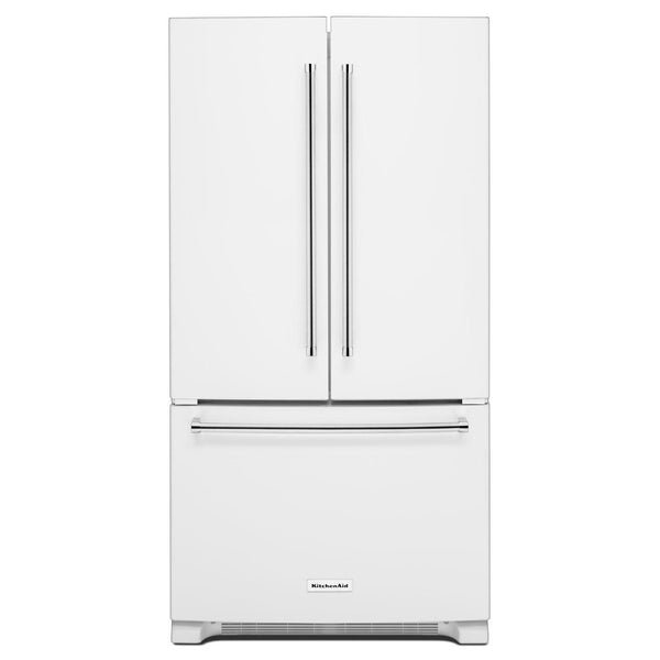 KitchenAid 36-inch, 25 cu.ft. Freestanding French 3-Door Refrigerator with ExtendFresh™ Plus Temperature Management System KRFF305EWH IMAGE 1