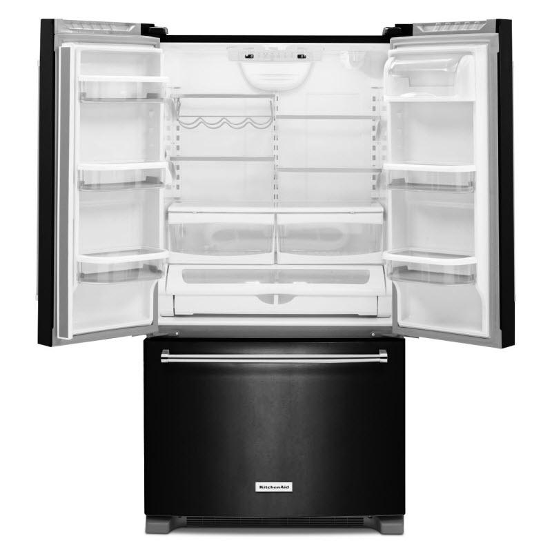 KitchenAid 36-inch, 20 cu. ft. French 3-Door Refrigerator with Interior Water Dispenser KRFC300EBL IMAGE 2