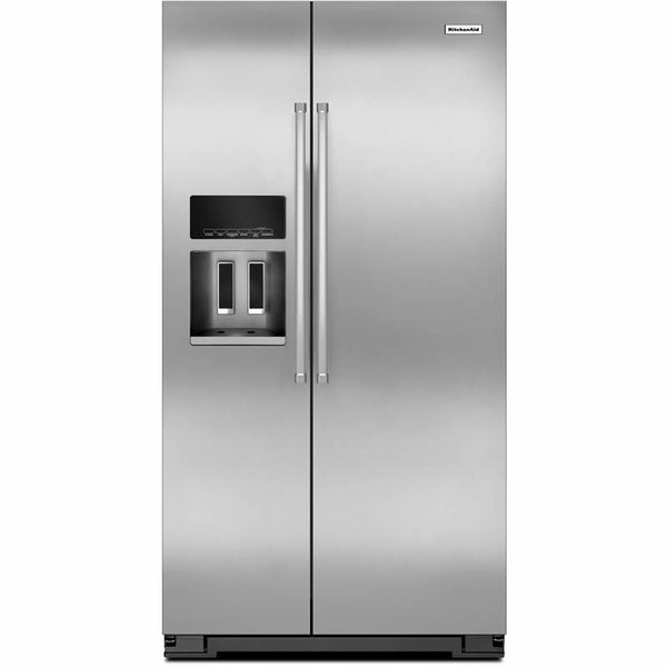 KitchenAid 36-inch, 19.85 cu. ft. Counter-Depth Side-by-Side Refrigerator with Ice and Water KRSC500ESS IMAGE 1