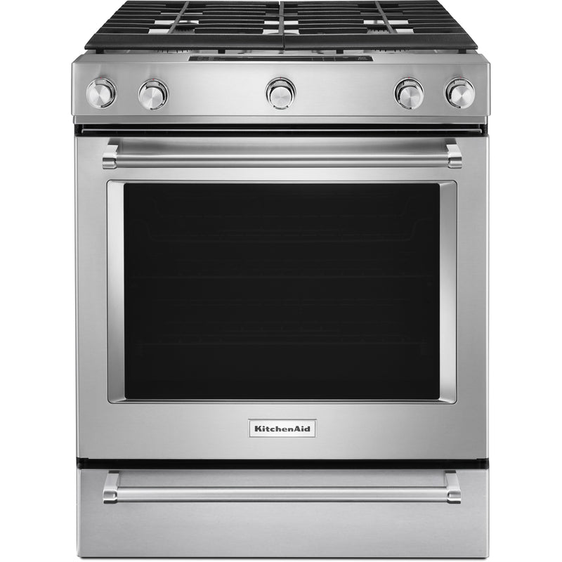 KitchenAid 30-inch Slide-In Gas Range KSGB900ESS IMAGE 1